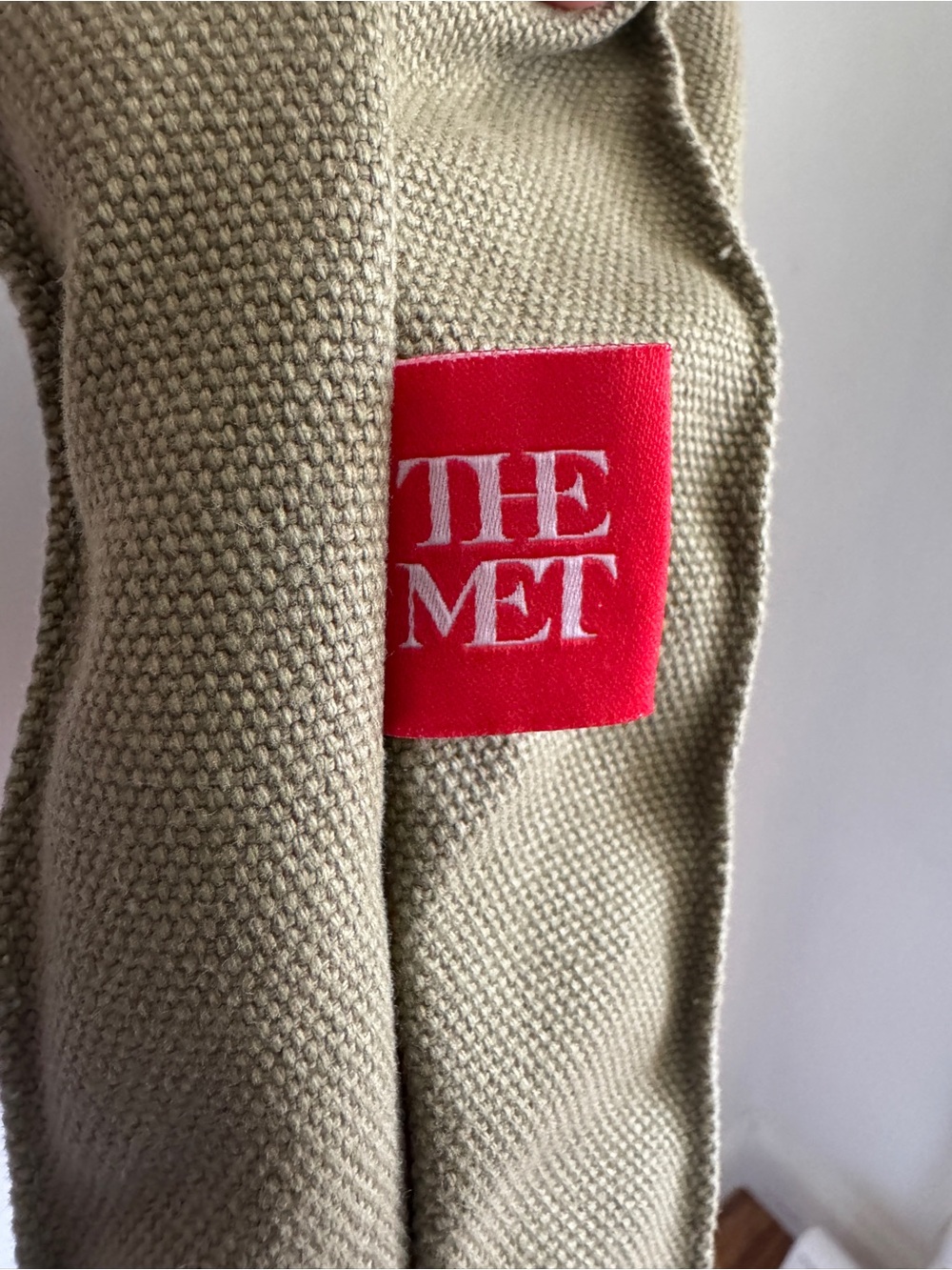 Olive Canvas Tote Bag with Black Logo - Picture 3 of 3